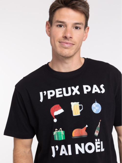 T-shirt de Noël noir homme
