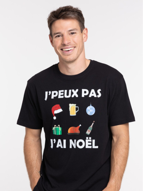 T-shirt de Noël noir homme