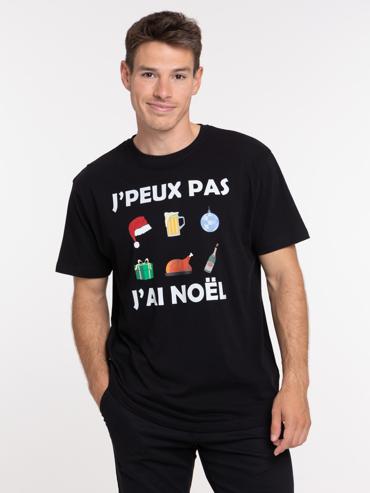 T-shirt de Noël noir homme T-shirt de Noël noir homme