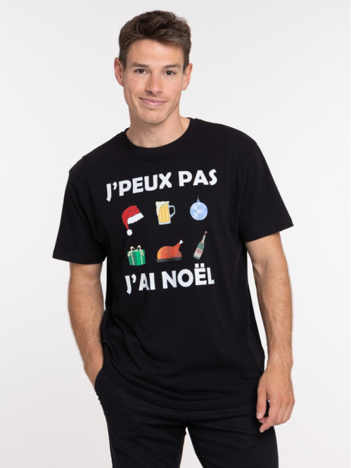 T-shirt de Noël noir homme