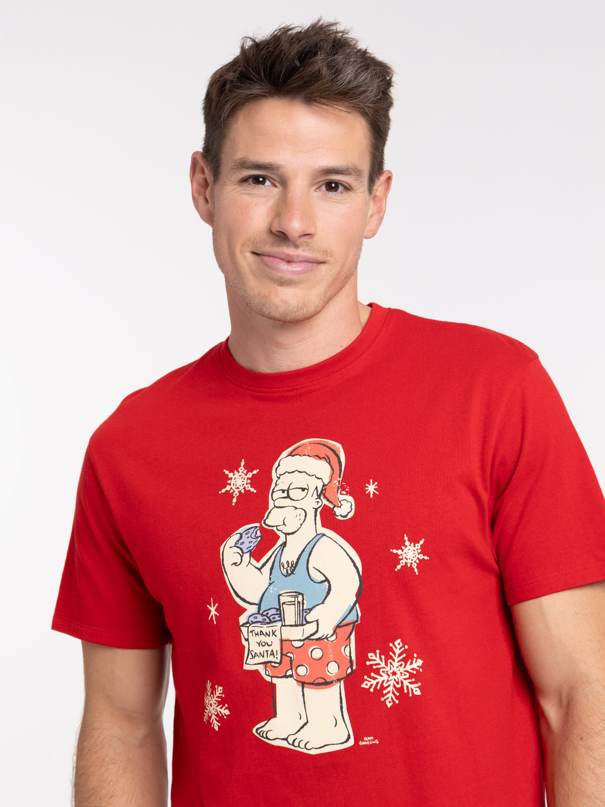 T-shirt Homer Simpson rouge homme