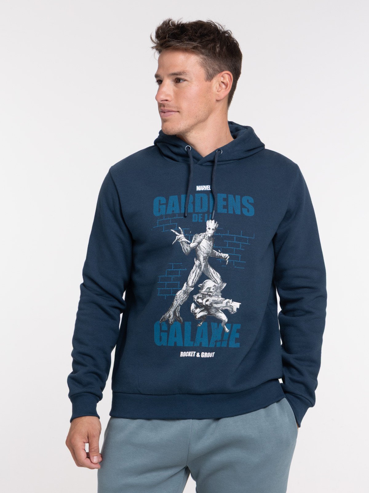 Sweat à capuche Rocket et Groot homme