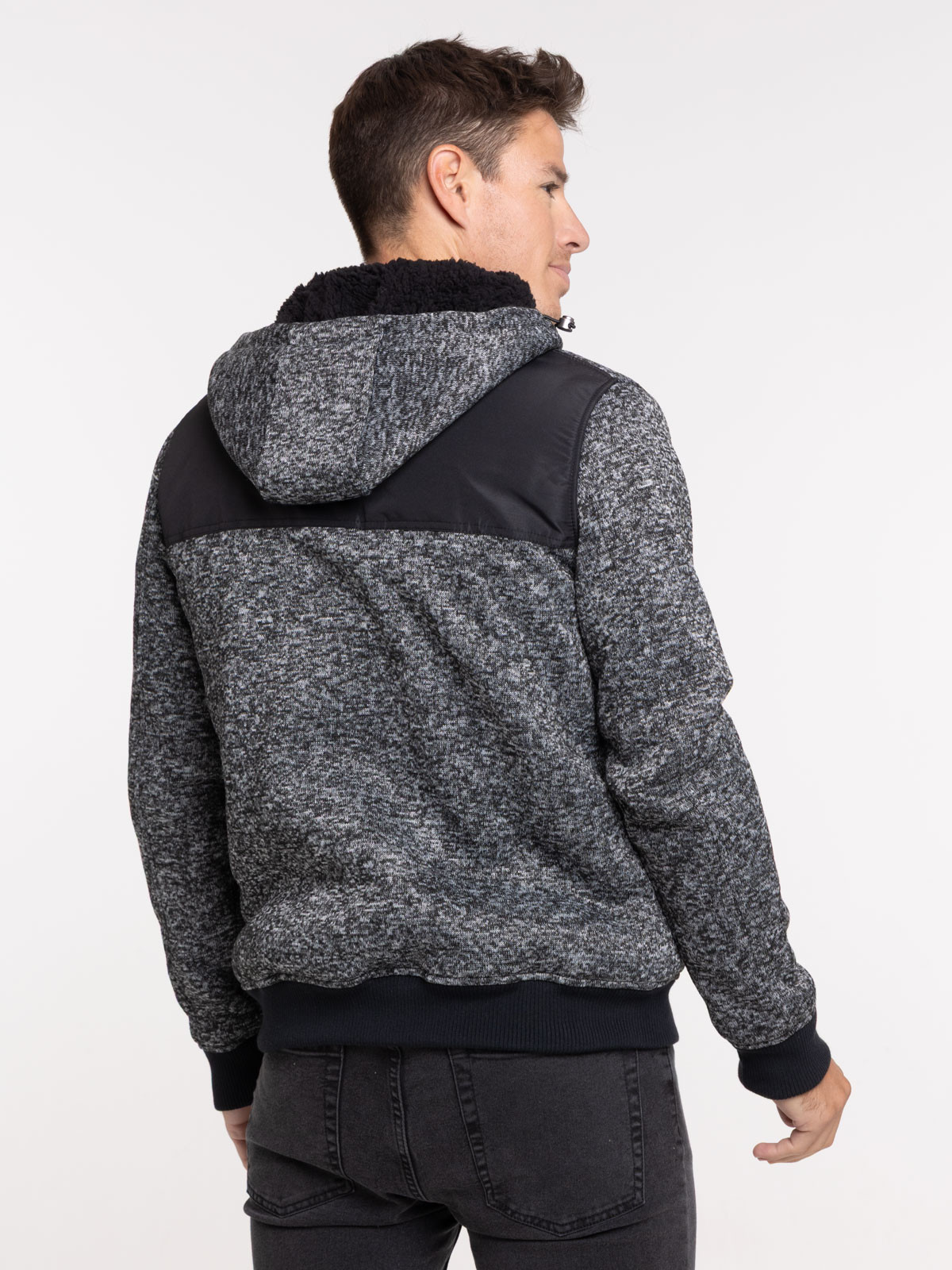 Sweat à capuche doublure sherpa homme