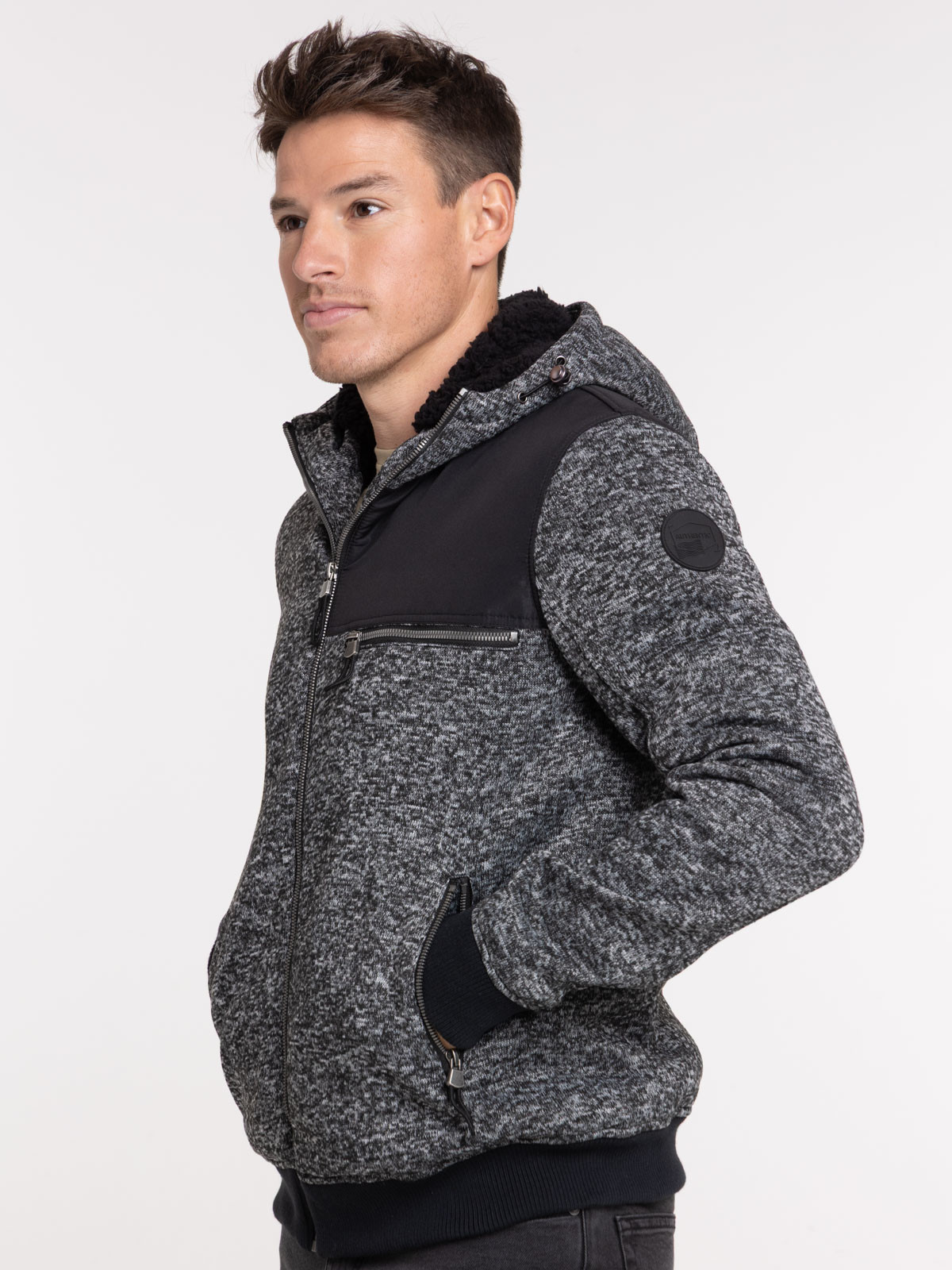 Sweat à capuche doublure sherpa homme