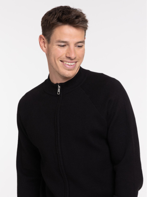 Gilet sweat zippé noir homme