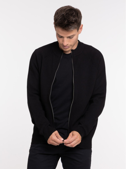 Gilet sweat zippé noir homme