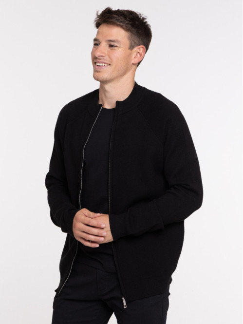 Gilet sweat zippé noir homme