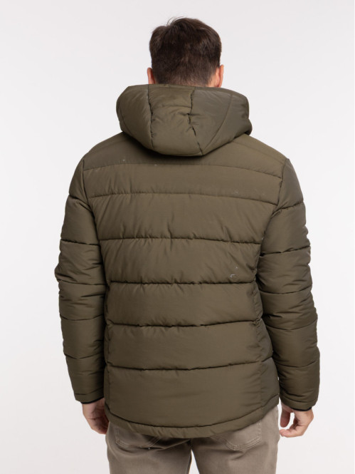 Doudoune à capuche kaki homme