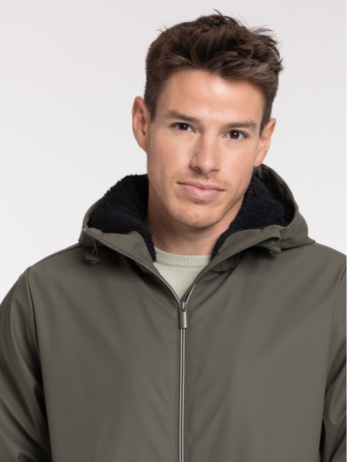 Blouson long à capuche homme