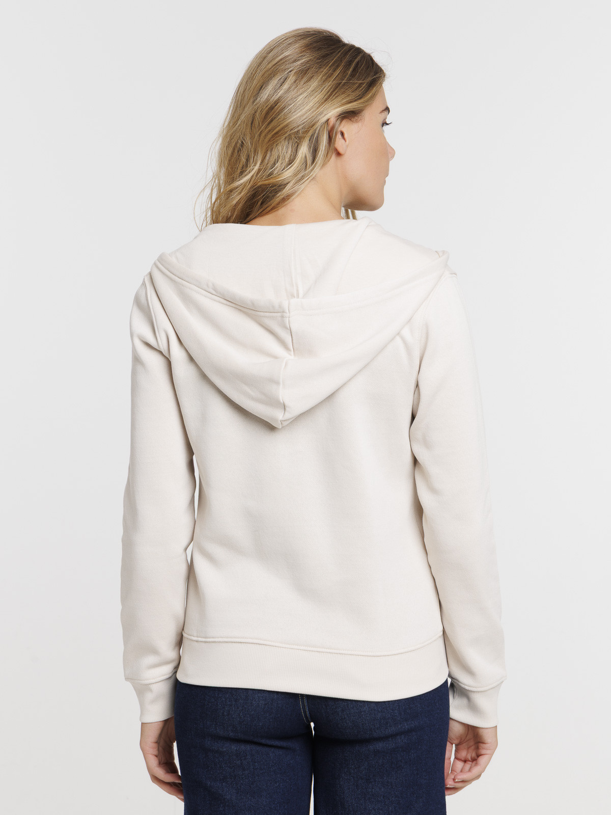 Sweat à capuche beige grisé femme