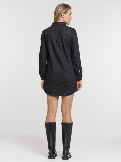 Robe chemise pailletée femme
