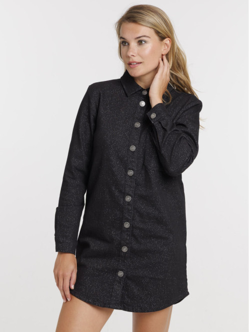 Robe chemise pailletée femme
