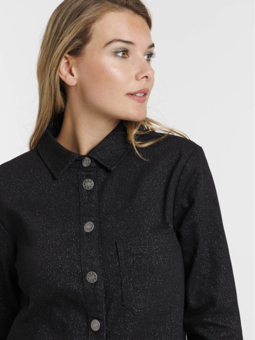 Robe chemise pailletée femme