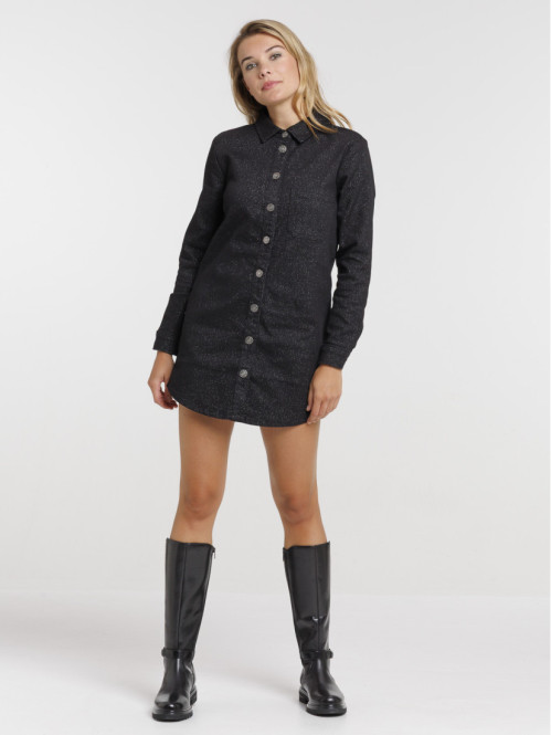 Robe chemise pailletée femme
