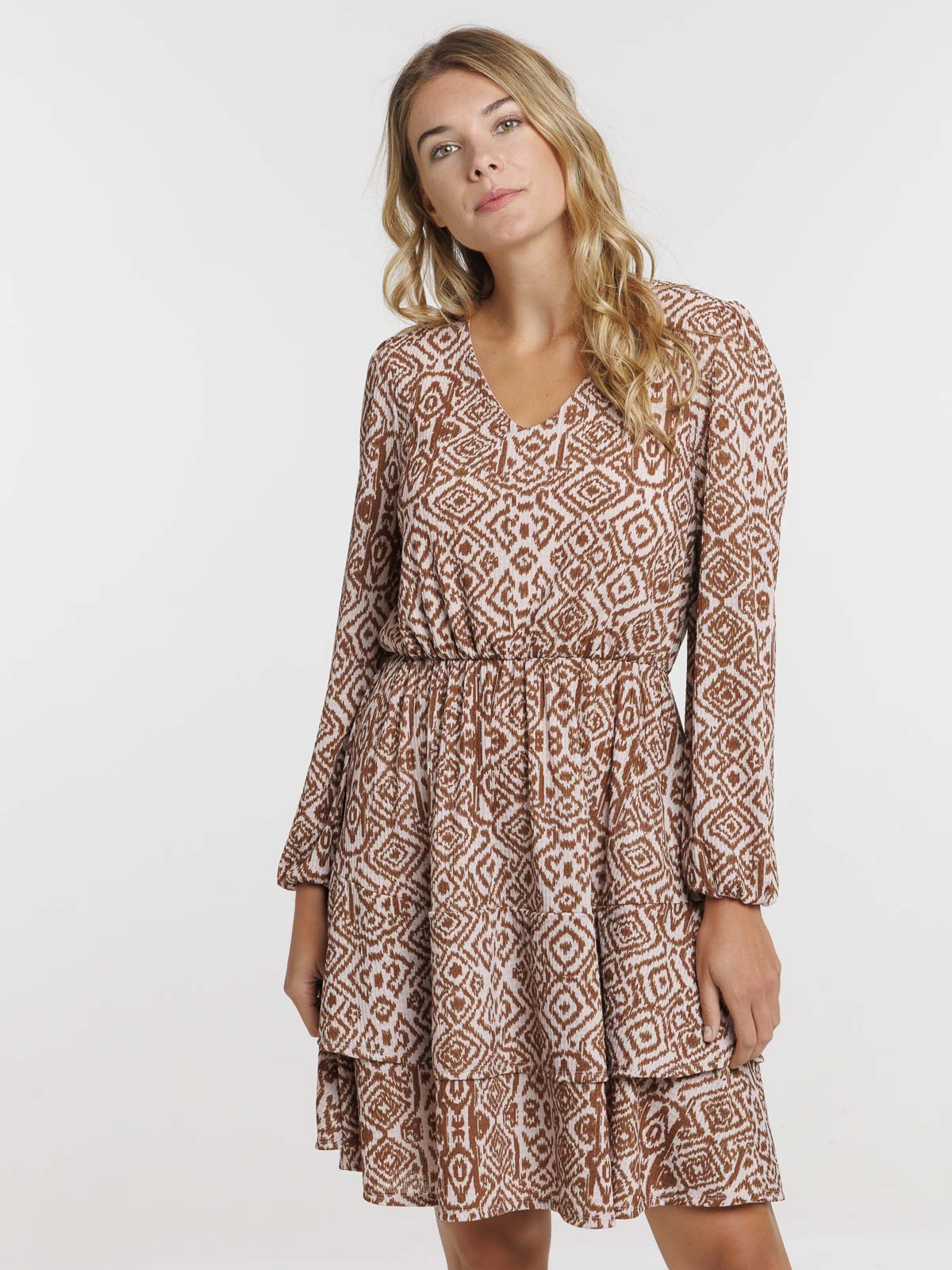 Robe courte imprimée ethnique femme Robe courte imprimée ethnique femme