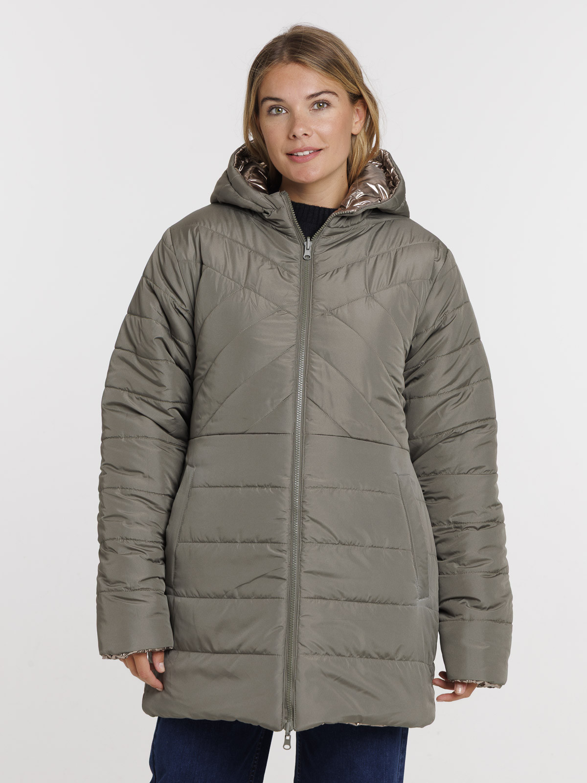 Doudoune à capuche réversible femme Doudoune à capuche réversible femme