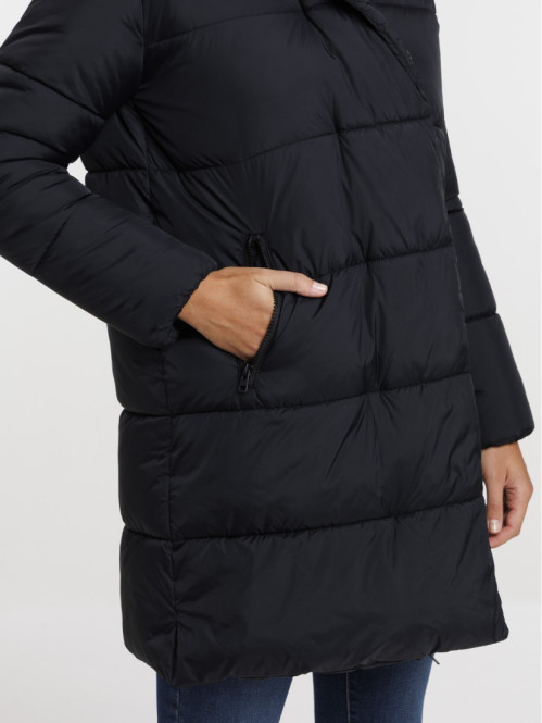 Doudoune mi-longue noire femme