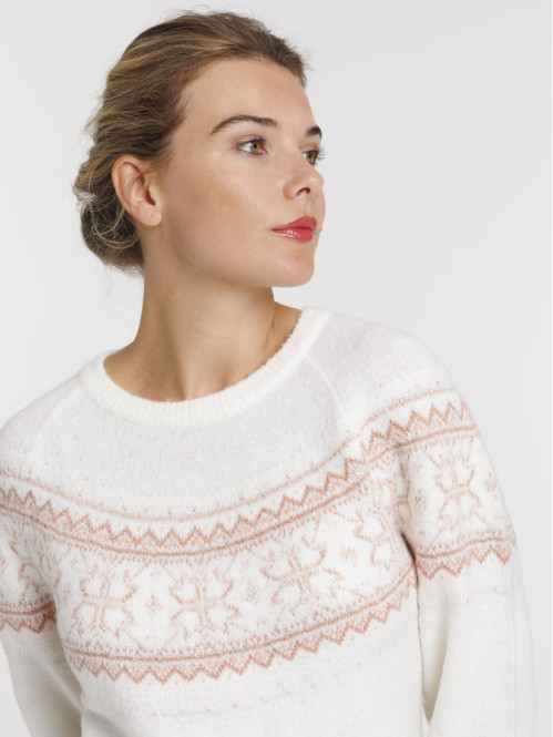 Pull de Noël écru femme