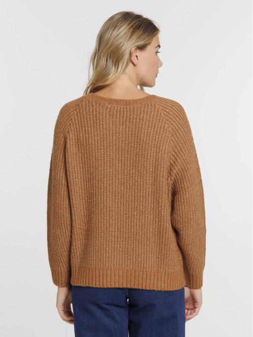 Pull camel foncé femme Pull camel foncé femme