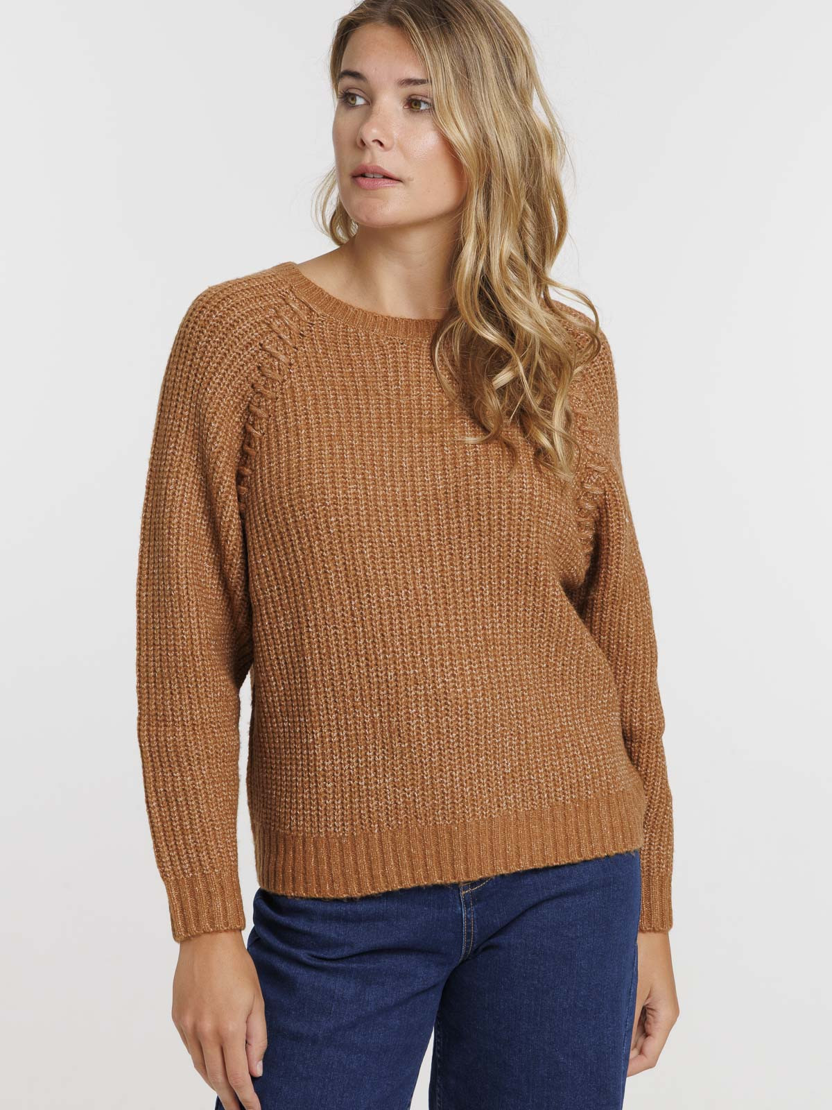 Pull camel foncé femme Pull camel foncé femme
