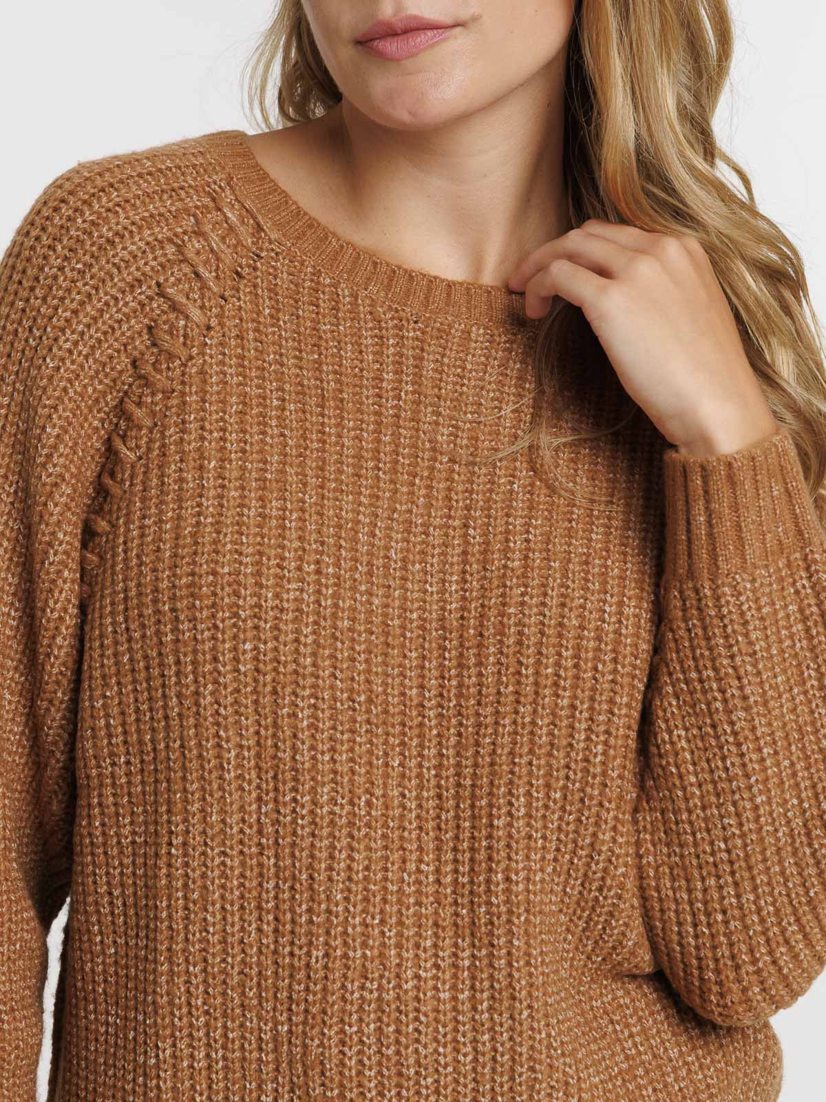Pull camel foncé femme Pull camel foncé femme