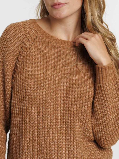 Pull camel foncé femme Pull camel foncé femme