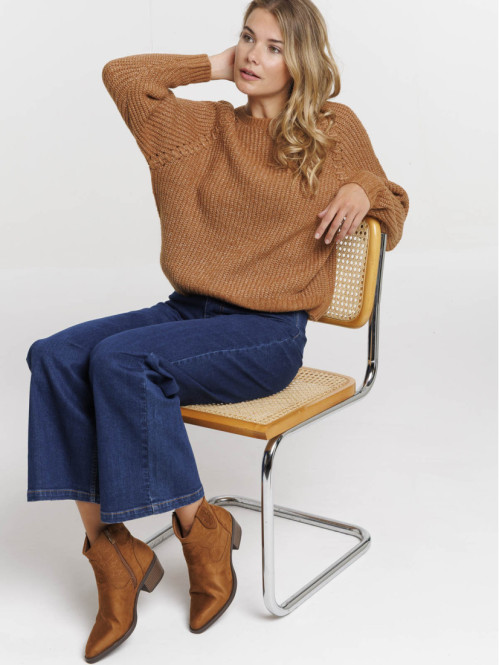 Pull camel foncé femme Pull camel foncé femme