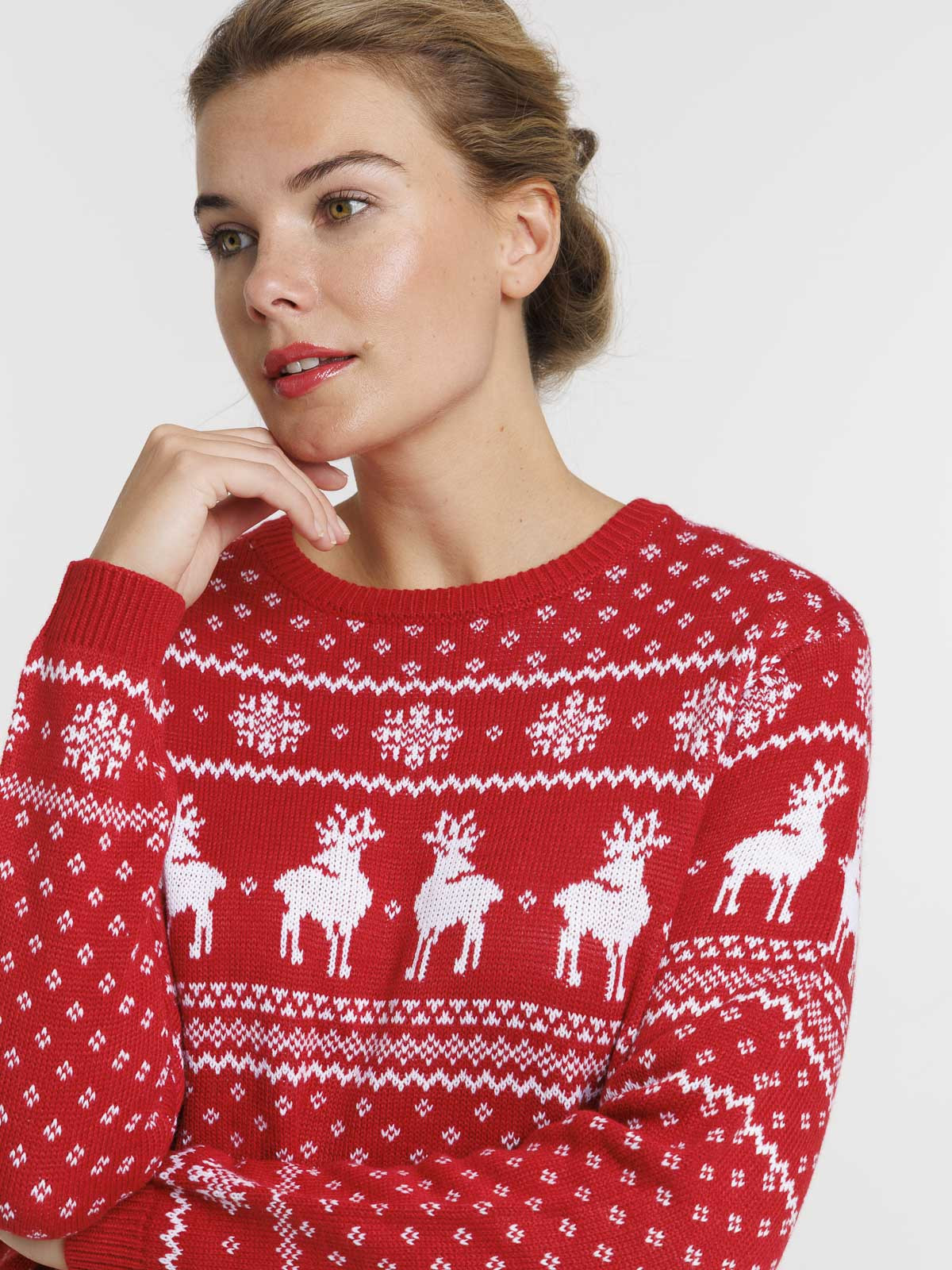 Pull de Noël rouge opéra femme Pull de Noël rouge opéra femme