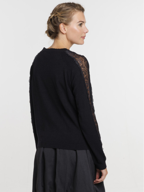 Gilet dentelle noir femme