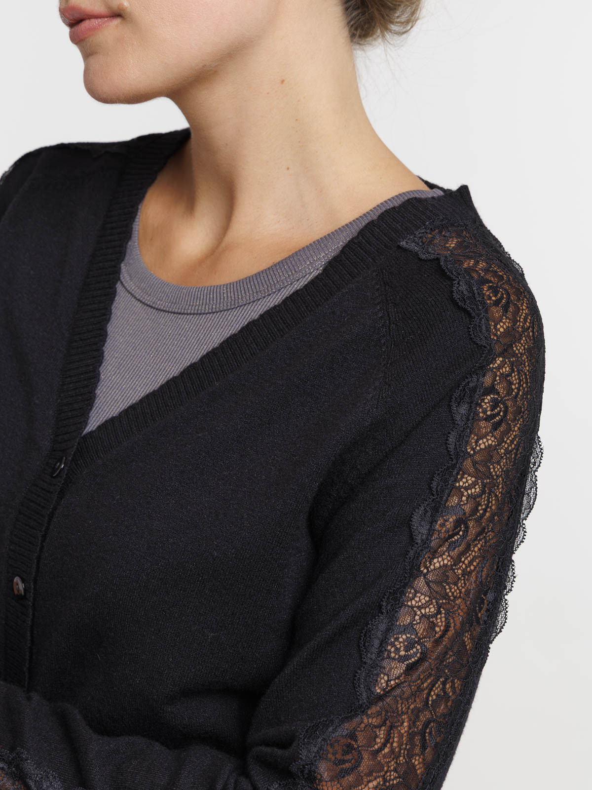 Gilet dentelle noir femme