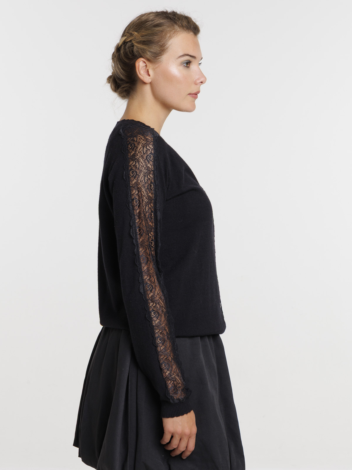 Gilet dentelle noir femme