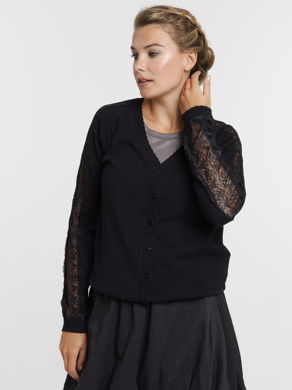 Gilet dentelle noir femme