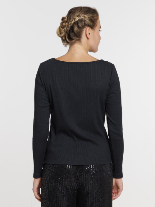 T-shirt découpe avec strass femme T-shirt découpe avec strass femme