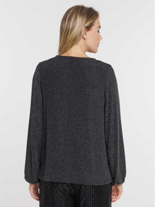 T-shirt zippé noir manches...