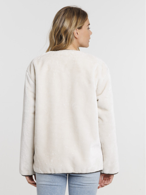 Manteau doux écru femme