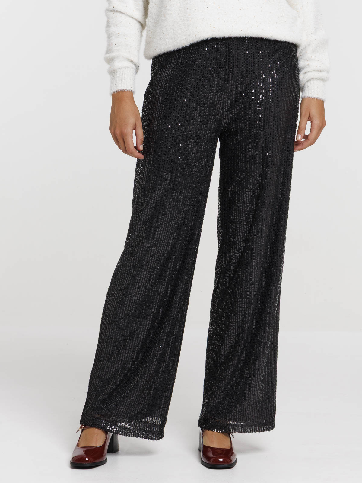 Pantalon noir sequins femme Pantalon noir sequins femme
