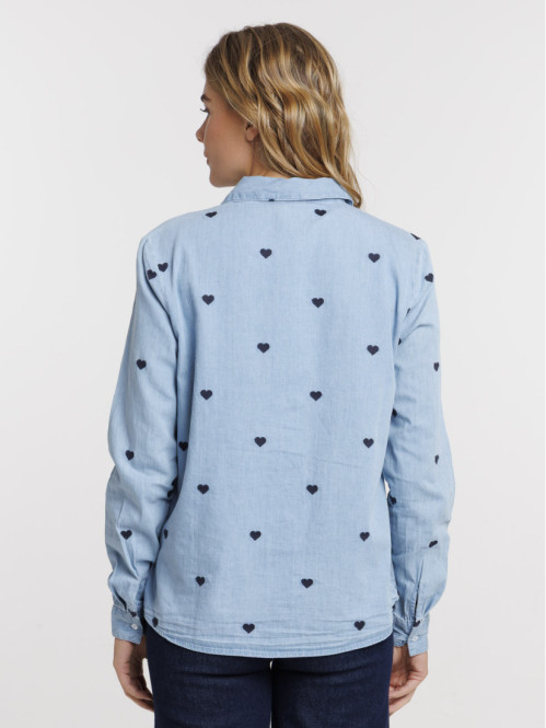 Chemise cœurs brodés femme Chemise cœurs brodés femme