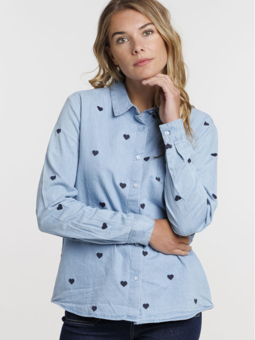 Chemise cœurs brodés femme Chemise cœurs brodés femme