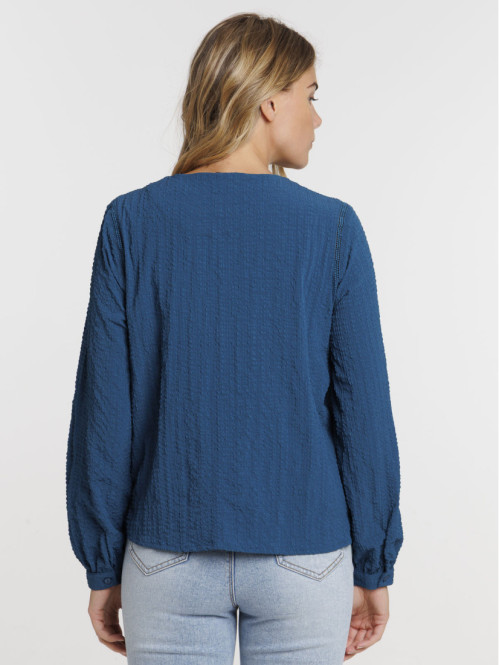 Chemise unie bleu gipsy femme Chemise unie bleu gipsy femme