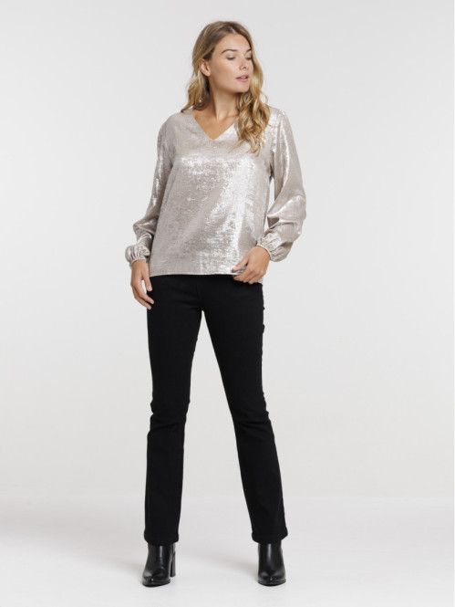 Blouse col V coloris gold...