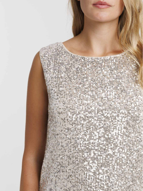 Top sequins coloris silver...
