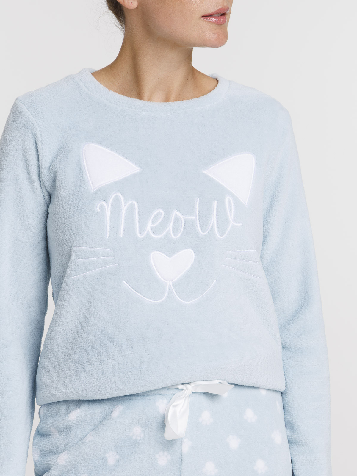 Pyjama polaire chat femme