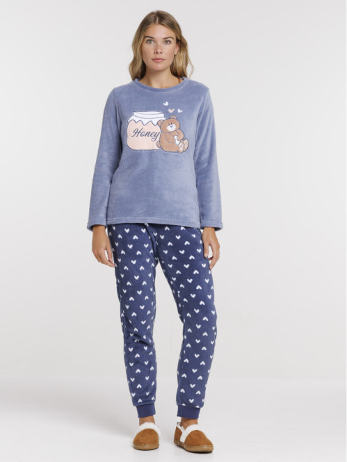 Pyjama polaire ourson femme