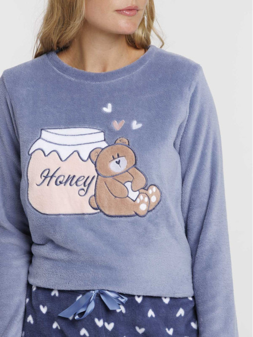 Pyjama polaire ourson femme