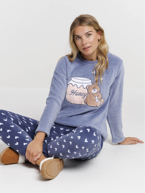Pyjama polaire ourson femme