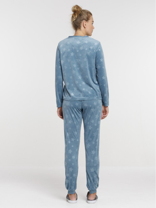 Pyjama vert motif étoile femme