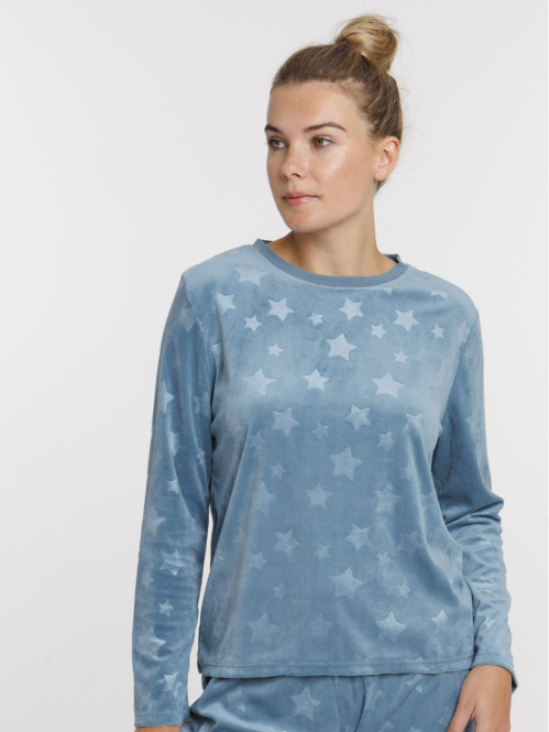 Pyjama vert motif étoile femme