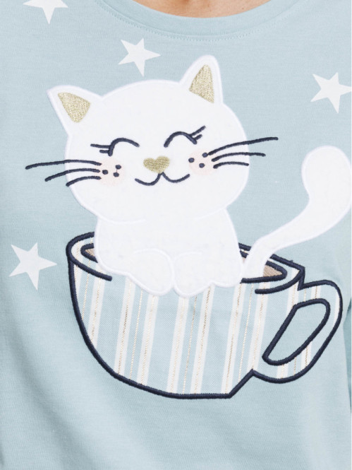 Pyjama motif chat femme