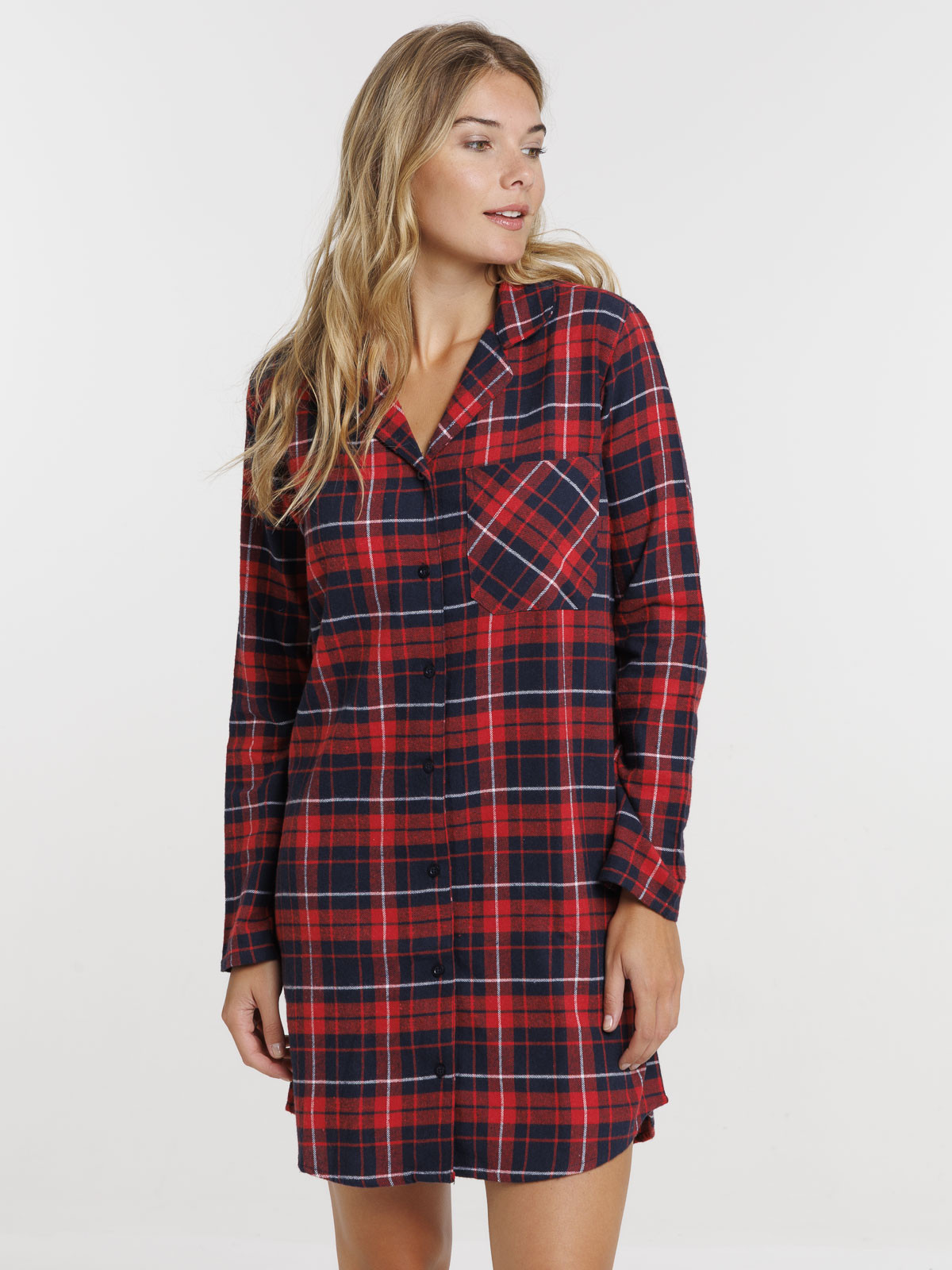 Chemise de nuit à carreaux femme Chemise de nuit à carreaux femme