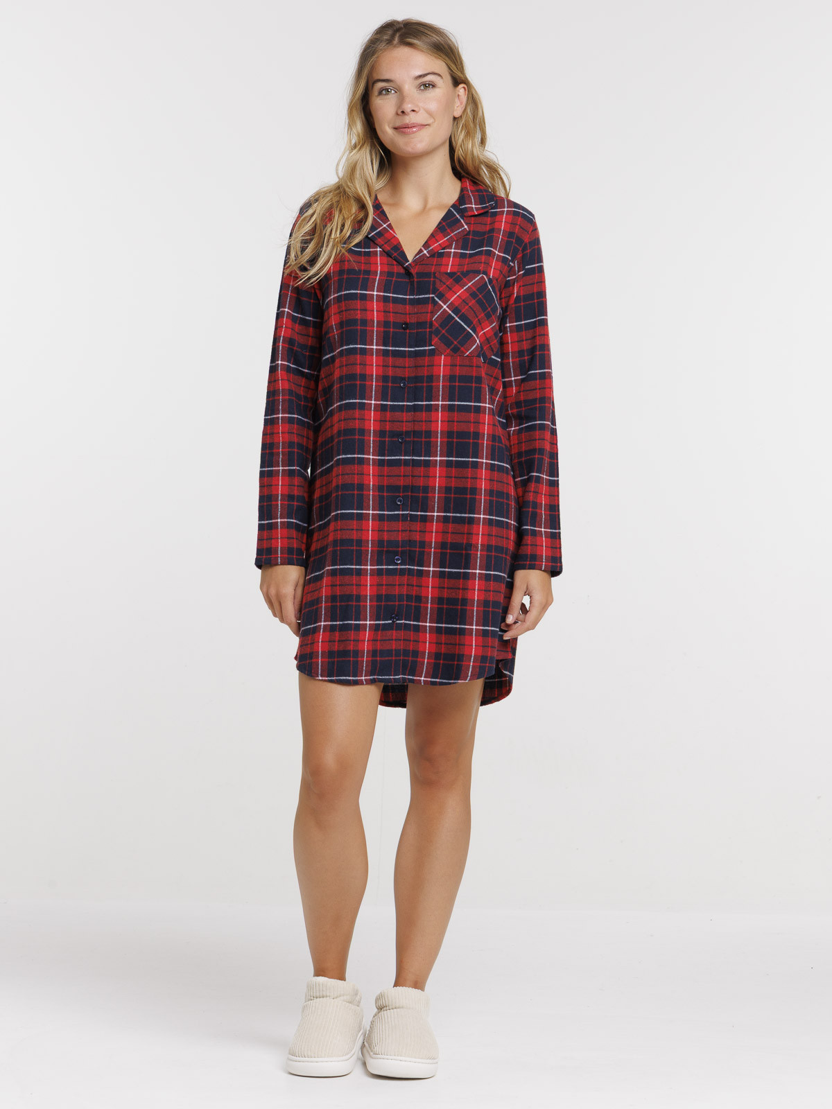 Chemise de nuit à carreaux femme Chemise de nuit à carreaux femme